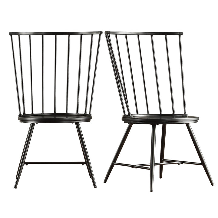 Kennamer Metal Slat Back Side Chair (Set of 2) Laurel Foundry Modern Farmhouse® Color: Black