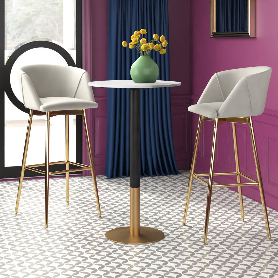 Brock Counter Height Dining Table Etta Avenue™ Top Color: White