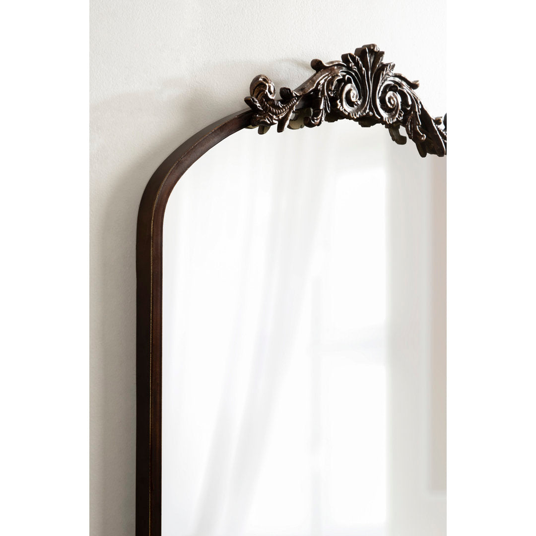 Anglo Arendahl Traditional Accent Mirror Fleur De Lis Living Size: 36" x 24" Finish: Bronze