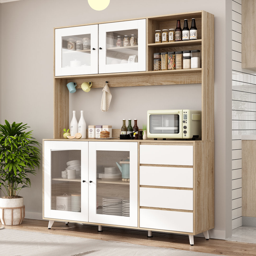 Dorilal 74.8" Kitchen Pantry Tucker Murphy Pet™ Finish: Oak/White