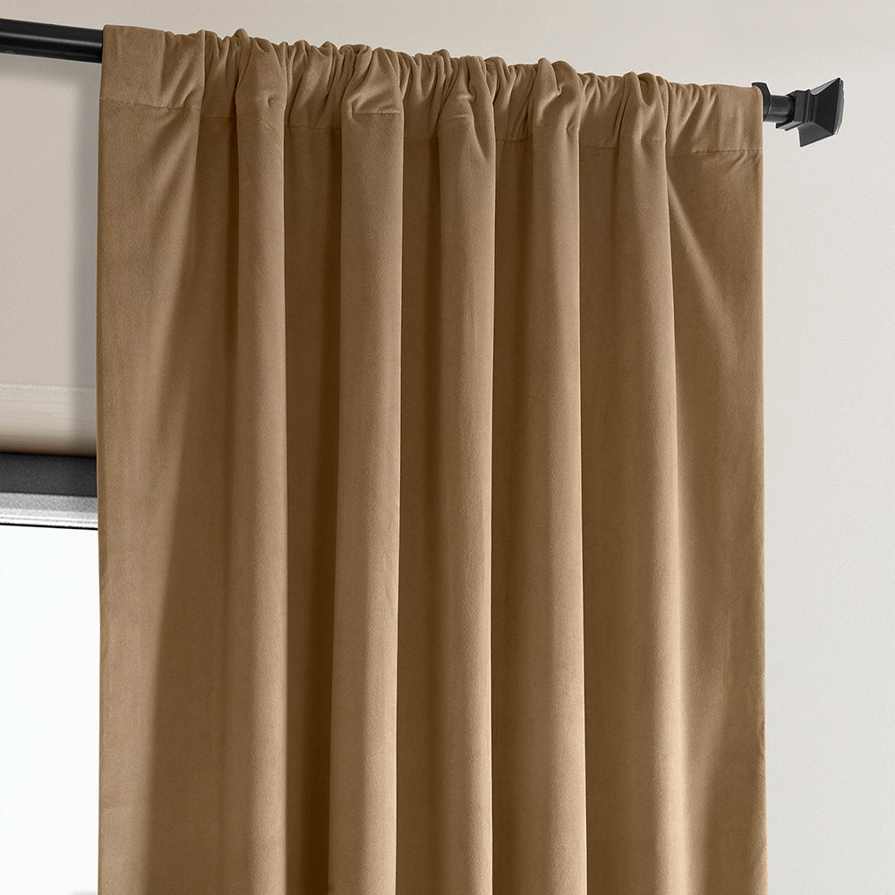Matra Plush Velvet Curtains for Bedroom - Room Darkening Curtains for Living Room Window Single Panel AllModern Curtain Color: Spiced Rum Size per Panel: 50" W x 108" L
