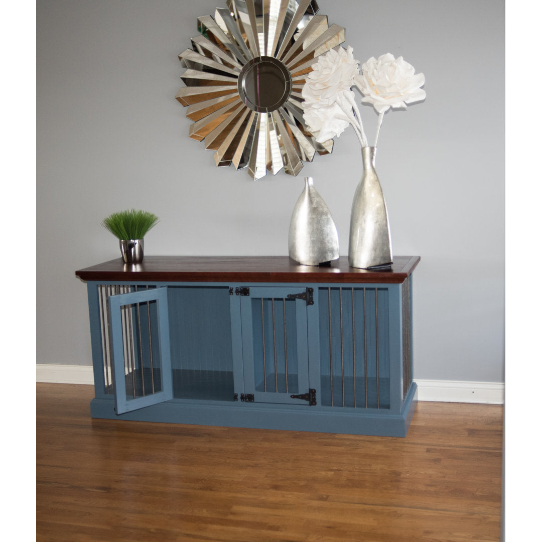 Damien Double Wide Credenza Pet Crate Archie & Oscar™ Top Finish: Caribbean Rum, Base Finish: Caribbean Dream