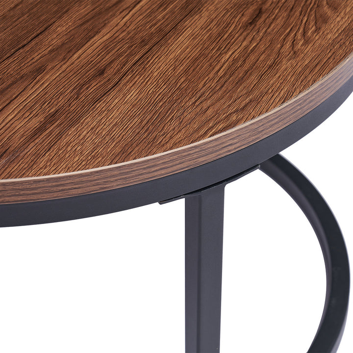 Amyris 2 Piece Coffee Table Set Steelside™ Table Top Color: Brown, Table Base Color: Black