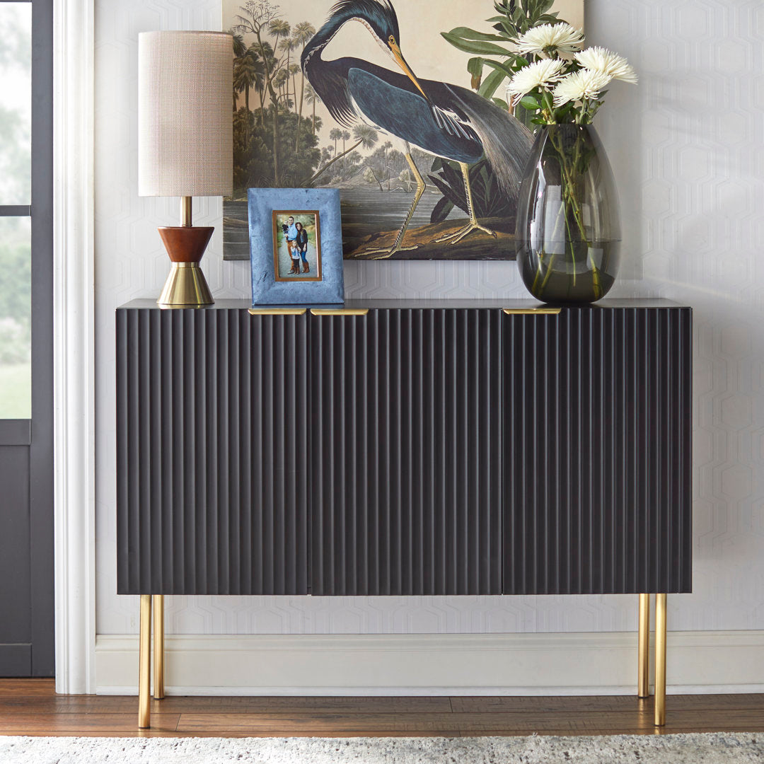 Santillanes 47.25'' Wide Sideboard Willa Arlo™ Interiors Color (Base/Top): Black/Black