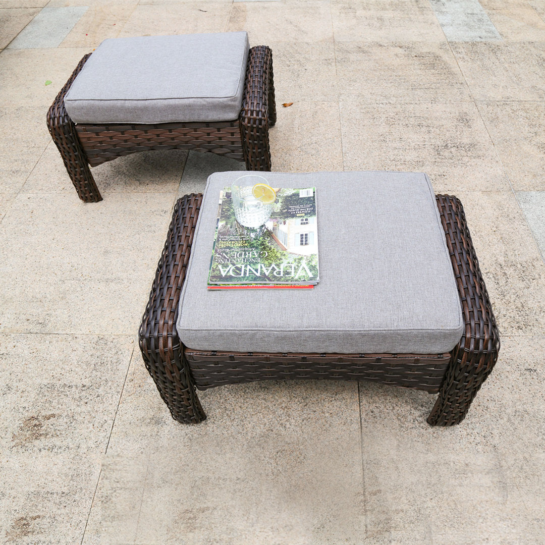 Alejah 4 Piece Rattan Sofa Seating Group with Cushions Lark Manor™ Ottoman Included: Yes
