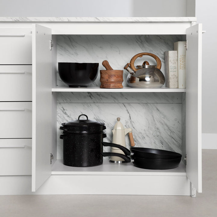 Myro 47.25'' Wide Kitchen Island South Shore Base Finish: White