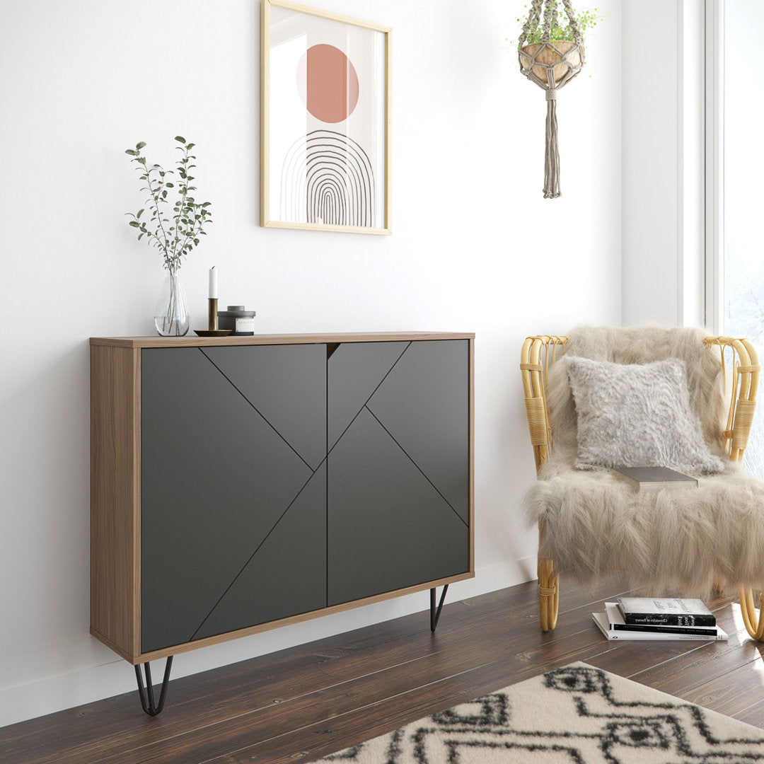 Azerion 2 - Door Accent Cabinet Wade Logan® Color: Nutmeg/Charcoal