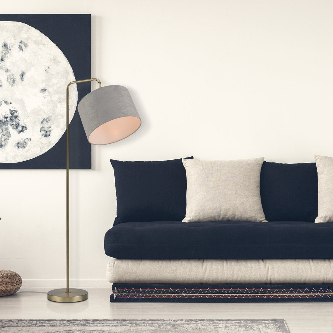 Chattahoochee 58" Arched Floor Lamp Ebern Designs Base Finish: Brass