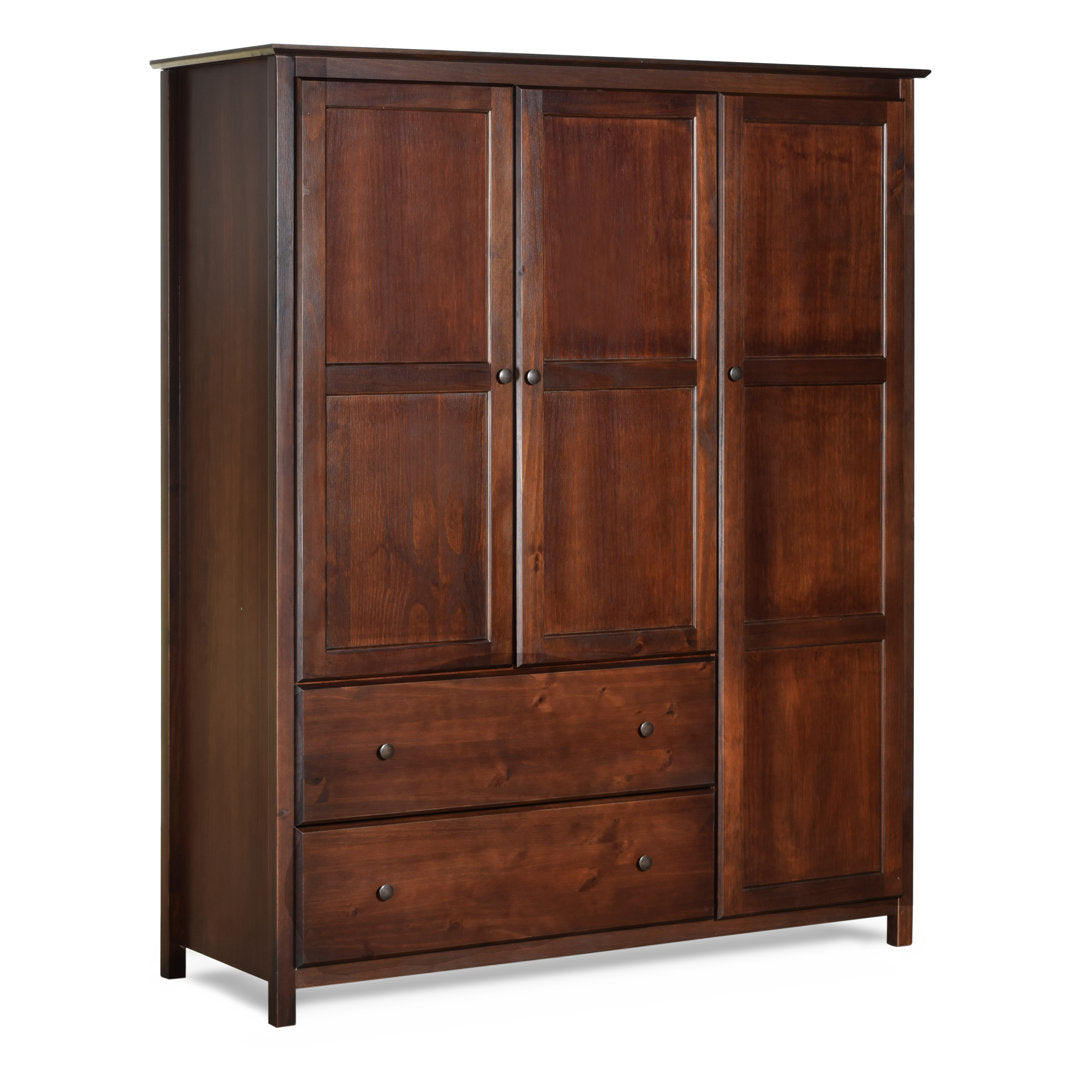 Shaker Wardrobe Armoire Grain Wood Furniture Color: Cherry