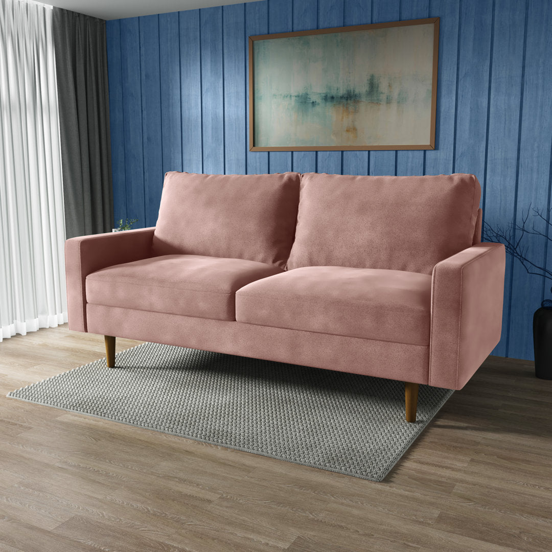 Markham 70" Velvet Square Arm Sofa Willa Arlo™ Interiors Fabric: Rose Polyester