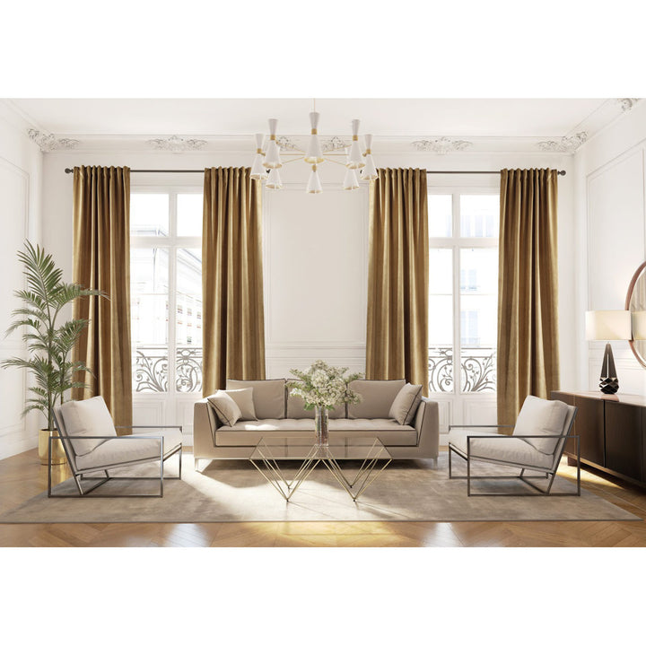 Matte Velvet Extra wide x Extra Long Custom Made Decorative Single Panel Lilijan Home & Curtain Curtain Color: 60 Sepia Size per Panel: 100" W x 192" L