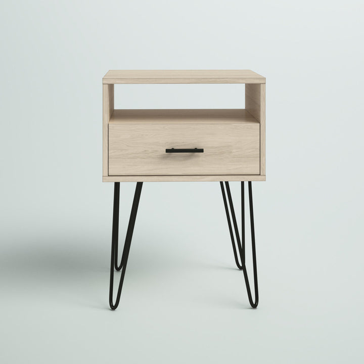 Adrow 1-Drawer Nightstand with Cubby Wade Logan® Color: Birch