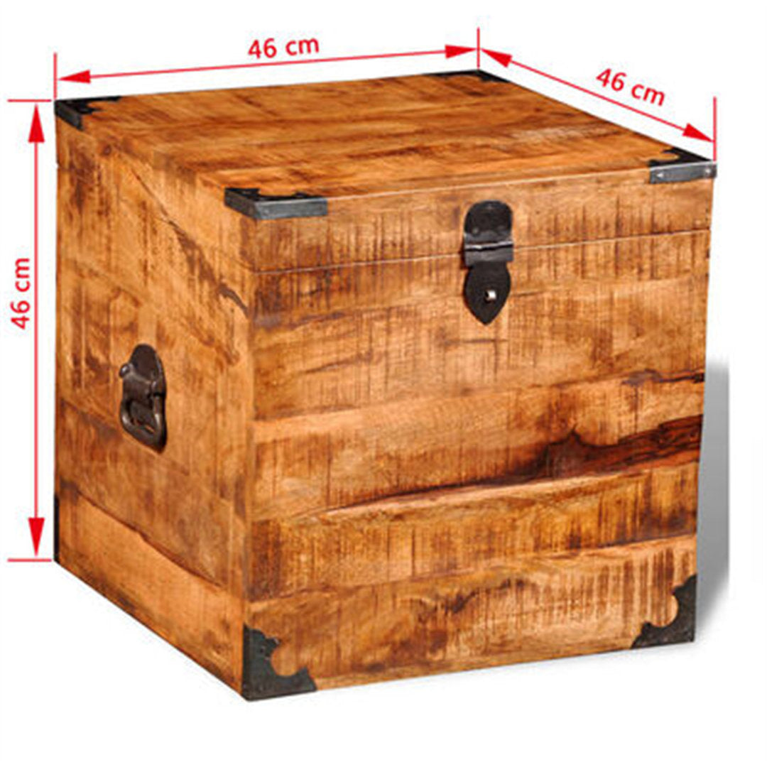 Storage Chest Cubic Rough Mango Wood Williston Forge