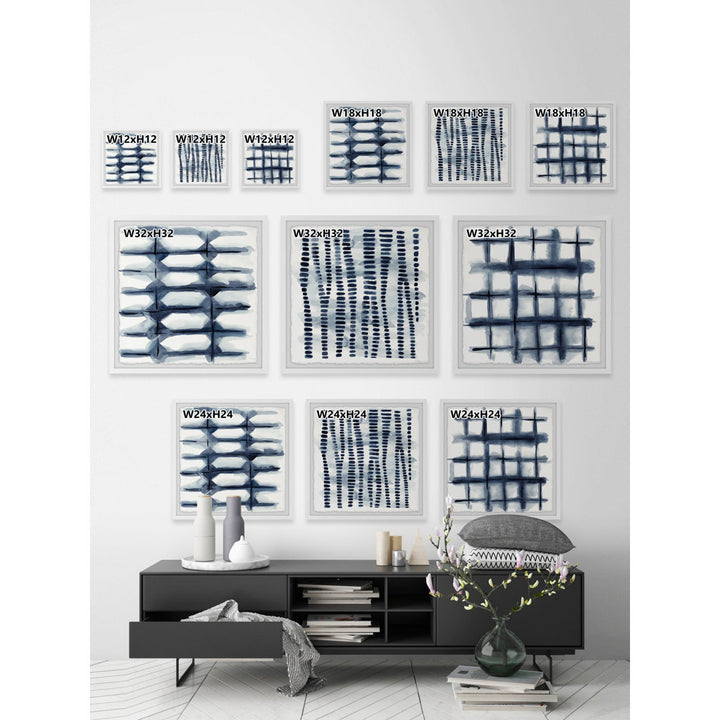 Indigo Study VII Triptych - 3 Piece Picture Frame Print Set Dakota Fields Size: 24" H x 24" W x 1.5" L