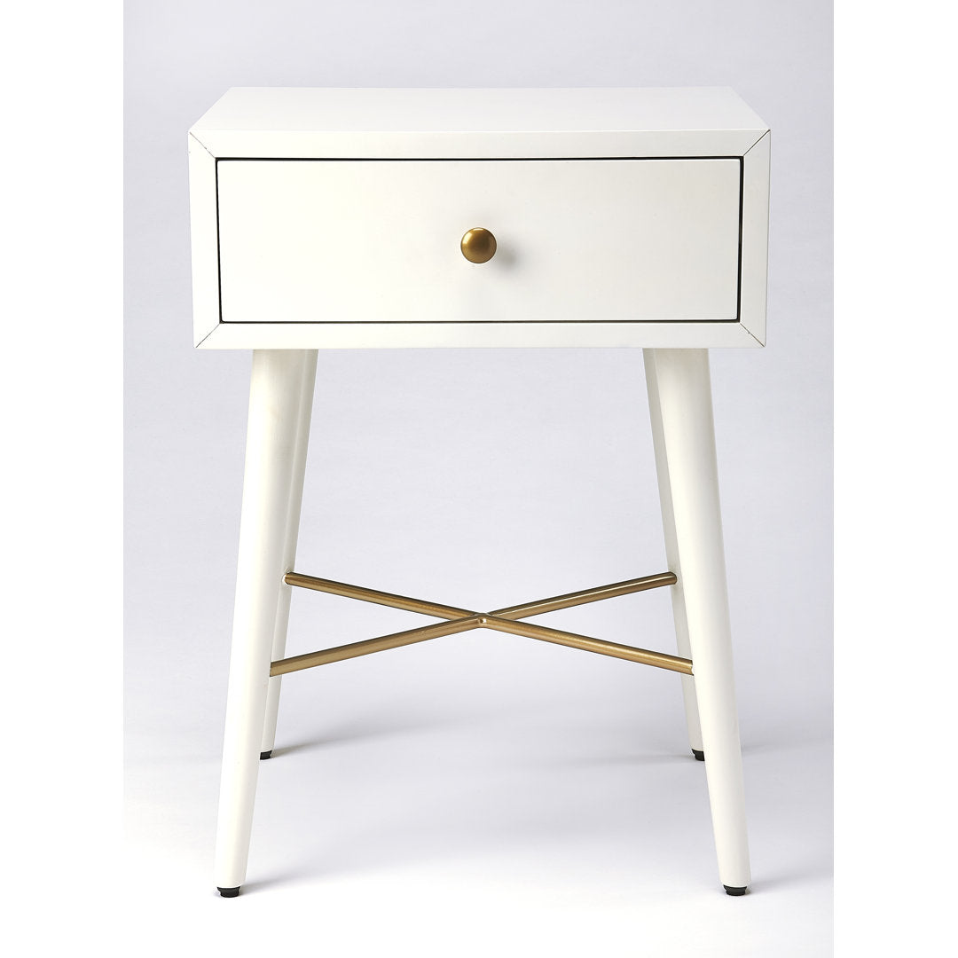 Chaya 1 Drawer Nightstand Mercury Row® Teen Color: White