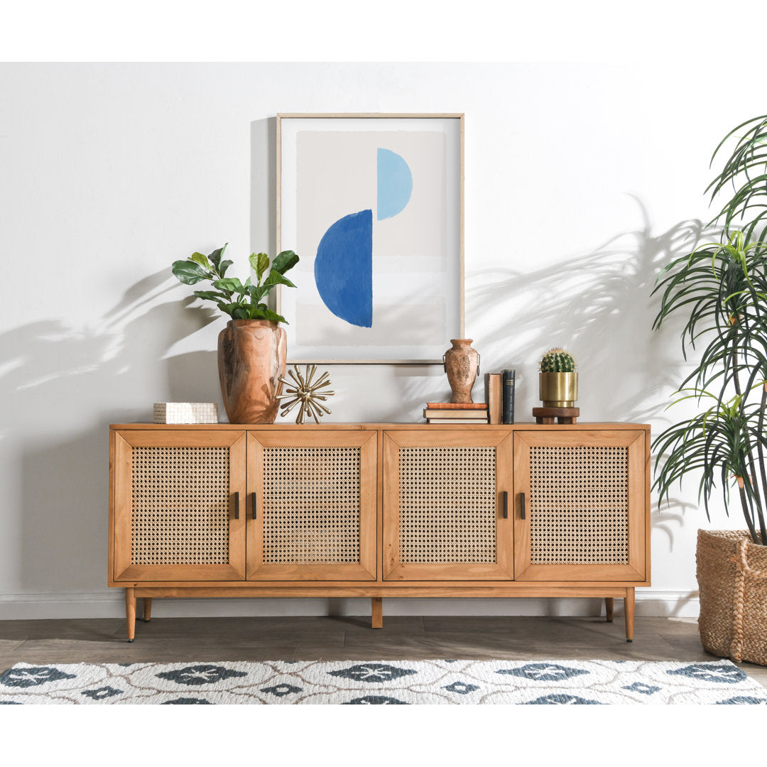 Genie Solid Wood 4 - Door Sideboard Joss & Main Color: Natural Brown