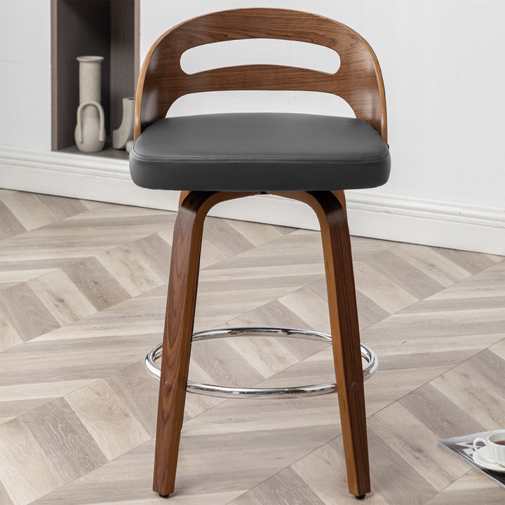 Mahtab Swivel Counter & Bar Stool (Set of 2) Corrigan Studio® Seat Height: Counter Stool = 25.59” Seat Height, Upholstery: Black Faux Leather