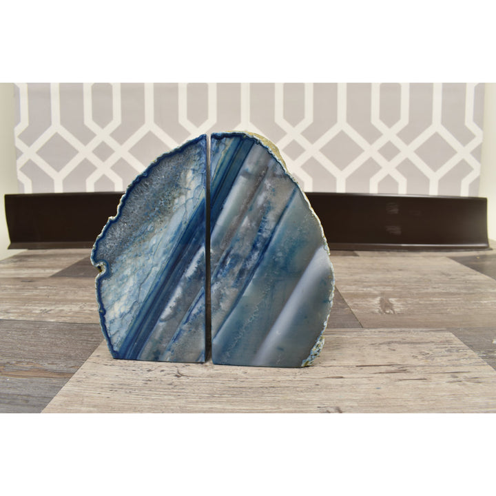 Evelynn Non-skid Blue Agate Bookends (Set of 2) Willa Arlo™ Interiors Size: 5.5" H x 6.5" W x 3" D
