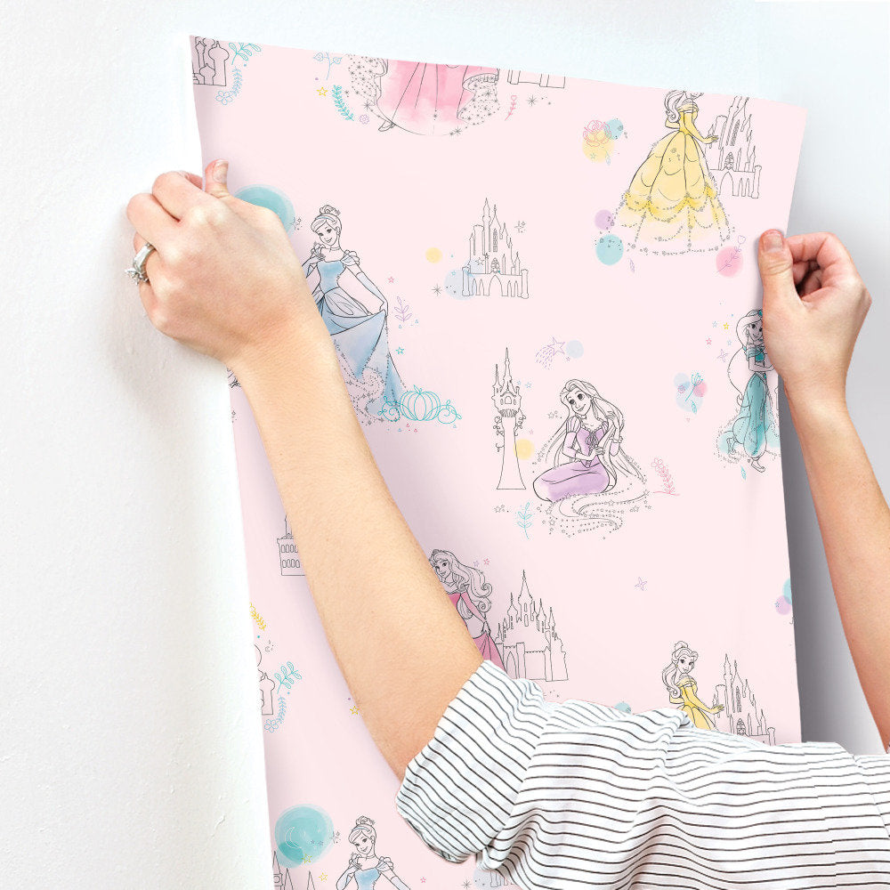 Disney Princess Pretty Elegant 33' L x 20.5" W Wallpaper Roll York Wallcoverings Color: Pink