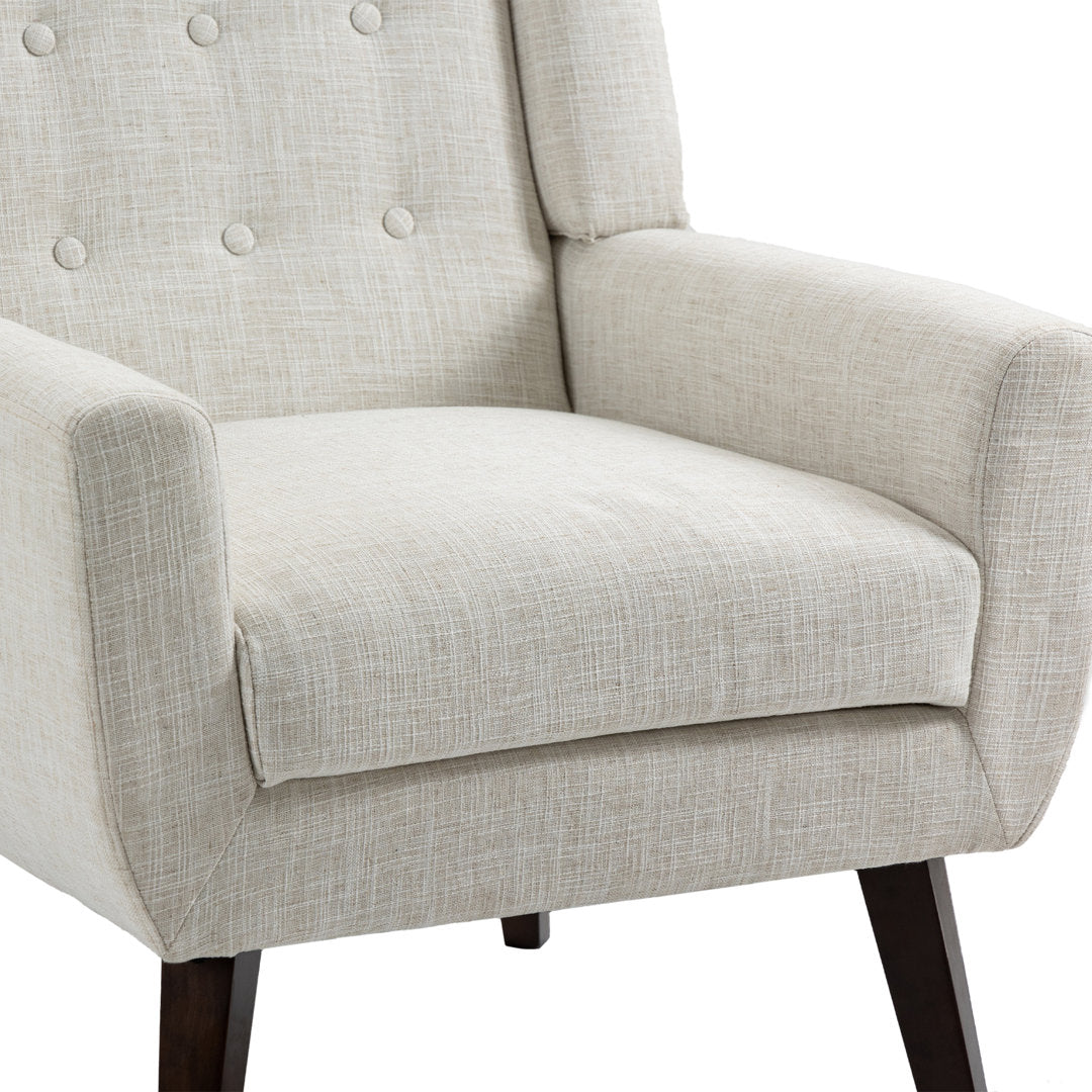 Jaqueze 28.6'' Wide Armchair George Oliver Fabric: Beige Linen Blend