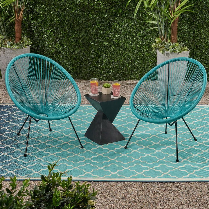 Outdoor Hammock Weave Patio Chair (Set of 2) AllModern Color: Teal