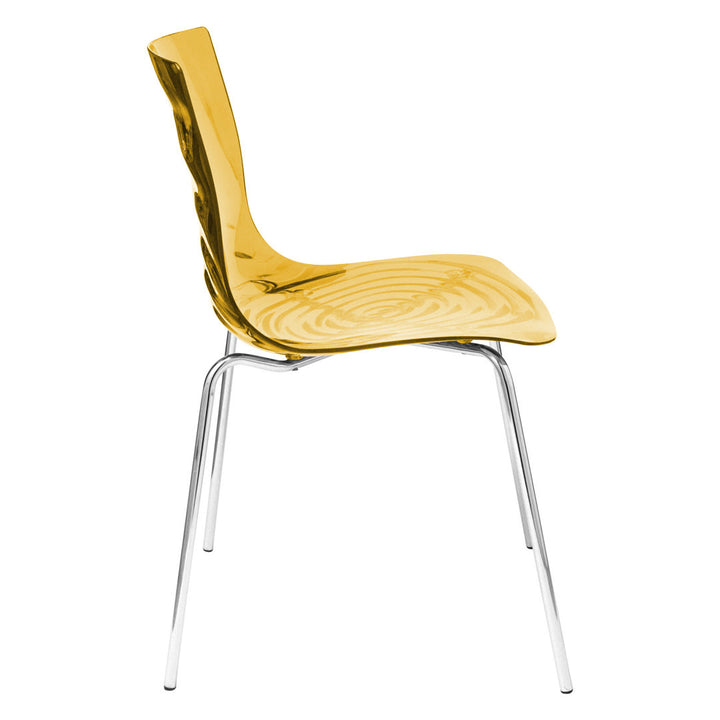 Lerner Plastic Dining Side Chair with Chrome Base Ivy Bronx Color: Transparent Orange