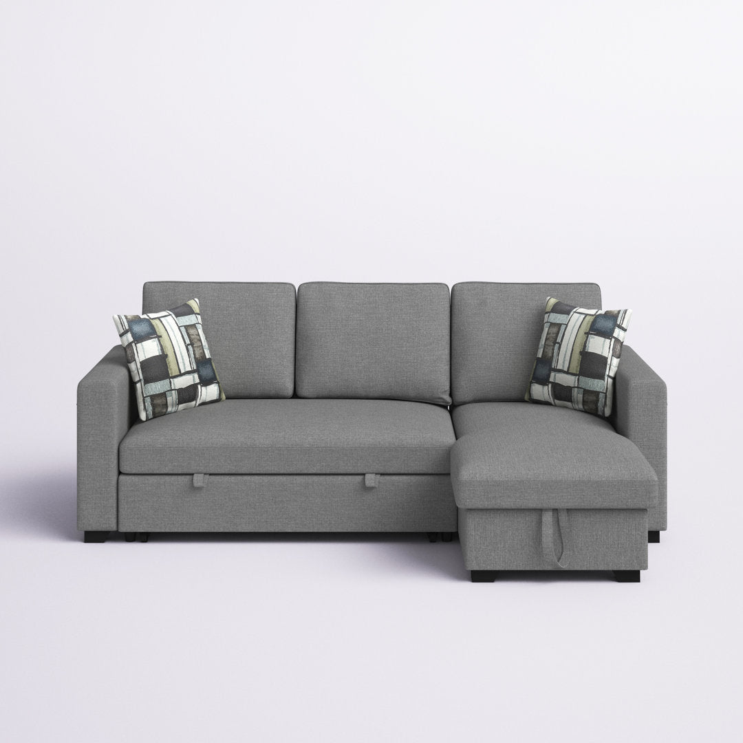 Hendrick 88.6" Wide Reversible Sleeper Sofa & Chaise Hashtag Home Fabric: Fossil Gray