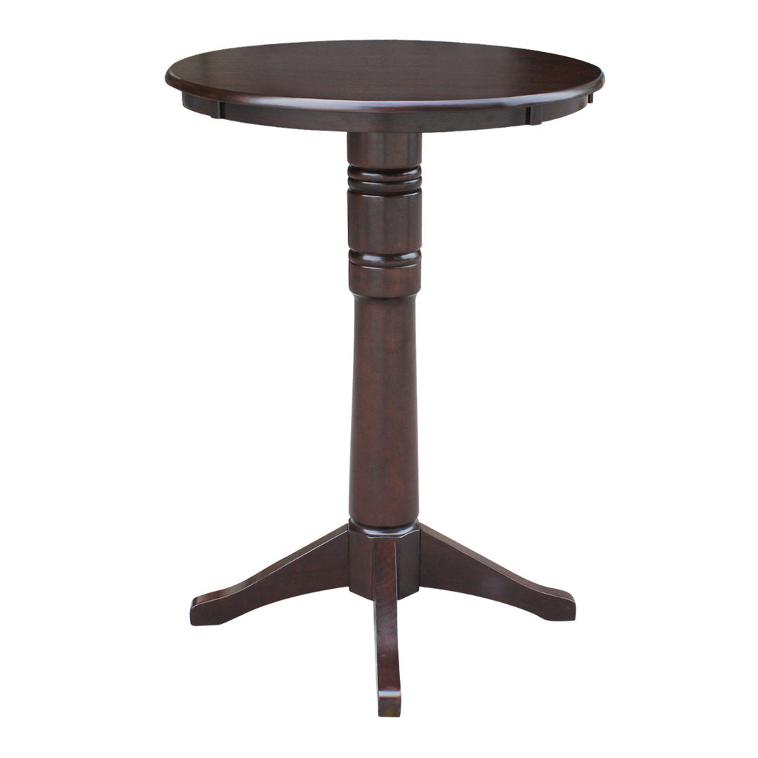 Billie Bar Height Solid Wood Pedestal Dining Table Lark Manor™ Color: Rich Mocha Size: 41.9" H x 30" L x 30" W