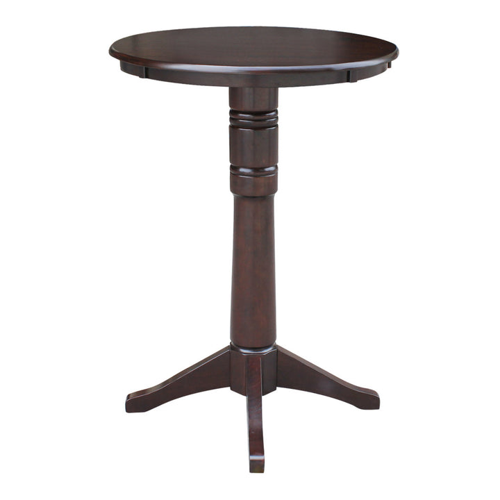 Billie Bar Height Solid Wood Pedestal Dining Table Lark Manor™ Color: Rich Mocha Size: 41.9" H x 30" L x 30" W