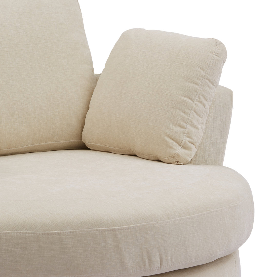 42" Wide Slipcovered Swivel Barrel Chair Latitude Run® Body Fabric: Beige Chenille
