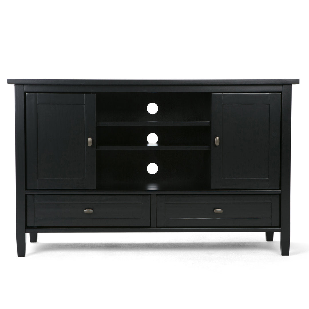 Warm Shaker SOLID WOOD TV Media Stand iFor TVs up to 50 inches Simpli Home Color: Black