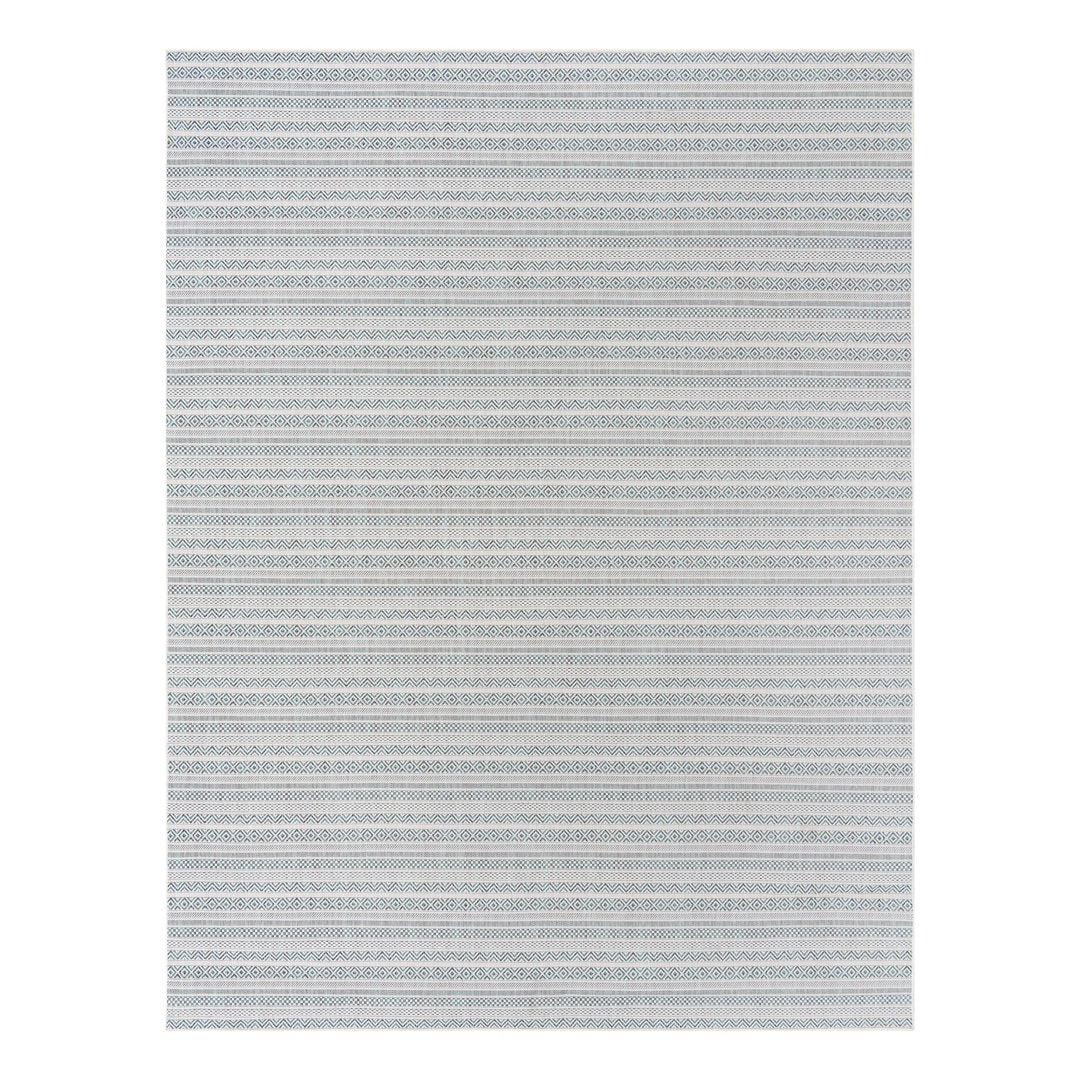 Hewitt Striped Teal Indoor / Outdoor Area Rug Steelside™ Rug Size: Rectangle 10' x 13'