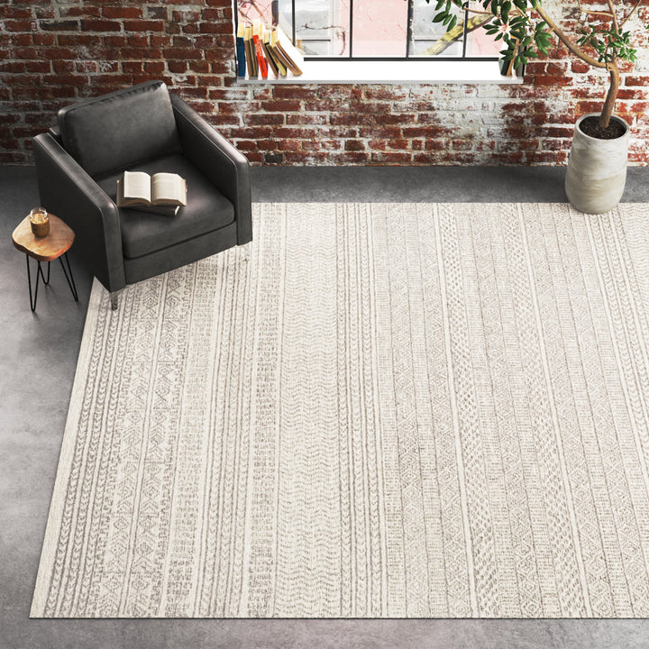 Lansing Geometric Hand-Tufted Wool Gray/Cream Area Rug Steelside™ Rug Size: Rectangle 6' x 9'