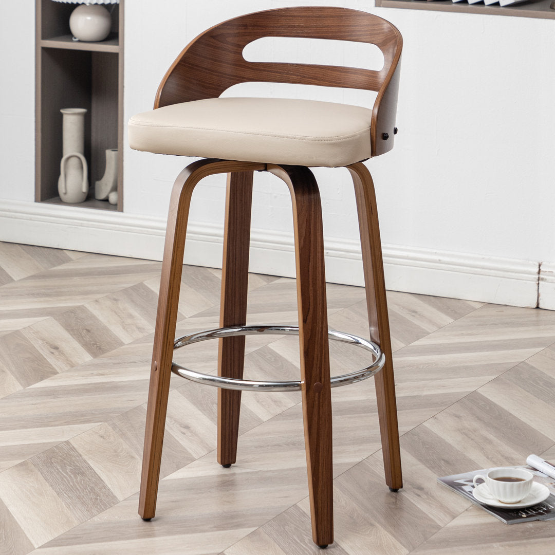 Mahtab Swivel Counter & Bar Stool (Set of 2) Corrigan Studio® Seat Height: Bar Stool = 29.92” Seat Height, Upholstery: Beige Faux Leather