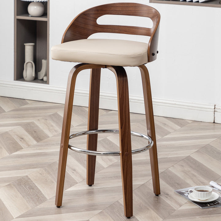 Mahtab Swivel Counter & Bar Stool (Set of 2) Corrigan Studio® Seat Height: Bar Stool = 29.92” Seat Height, Upholstery: Beige Faux Leather