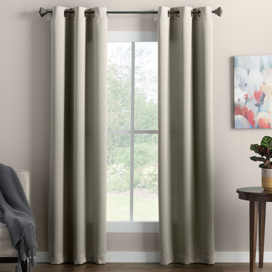 Wayfair Basics Room Darkening Grommet Curtain Panel Wayfair Basics® Curtain Color: Stone Size per Panel: 54" W x 95" L