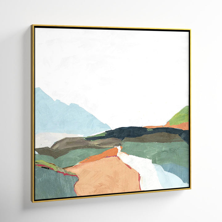 April Morning - Floater Frame Painting on Canvas Joss & Main Size: 37.5" H x 37.5" W x 2" D Format: Gold