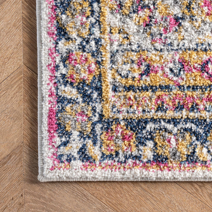 Mcalmont Medallion Power Loomed Performance Pink/Fuchsia Rug Bungalow Rose Rug Size: Rectangle 10' x 14'