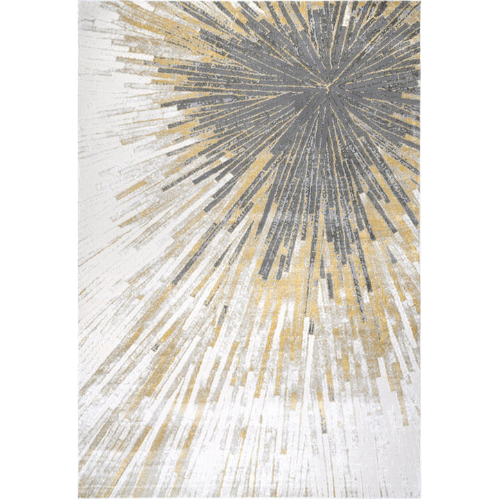 Nissen Abstract Power Loom Yellow/Gray Rug Everly Quinn Rug Size: Rectangle 5' x 8'
