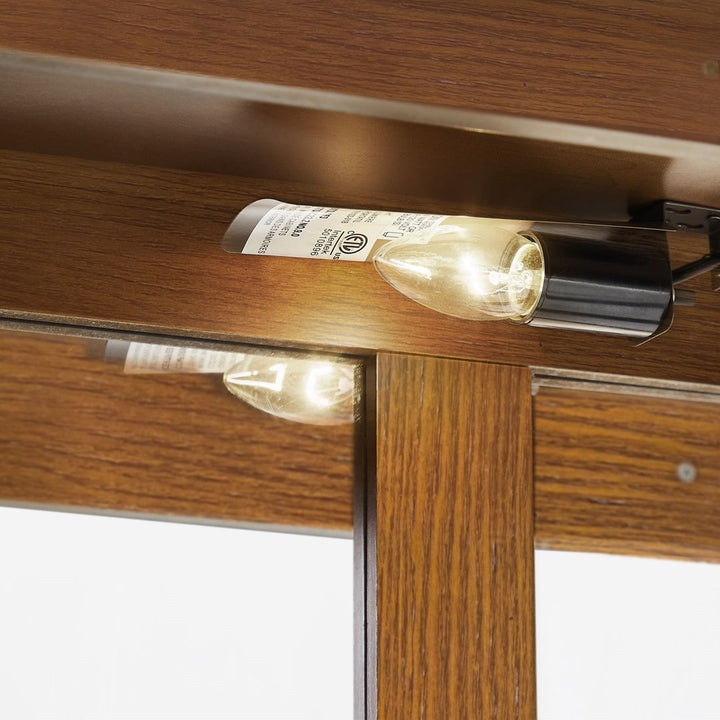 Cenia Lighted Curio Cabinet with Adjustable Shelves and Mirrored Back Panel,not included bulb Alcott Hill® Color: Oak