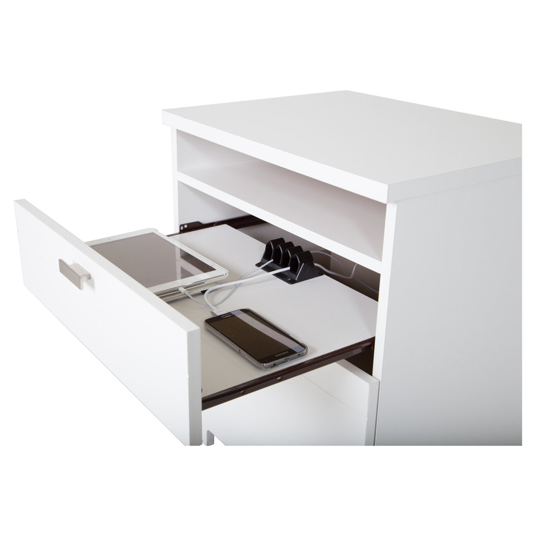 Reevo 2 Drawer Nightstand South Shore Color: White