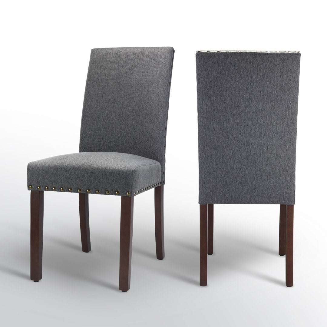 Bontrager Linen Dining Room Parsons Chair (Set of 2) Andover Mills™ Upholstery Color: Gray