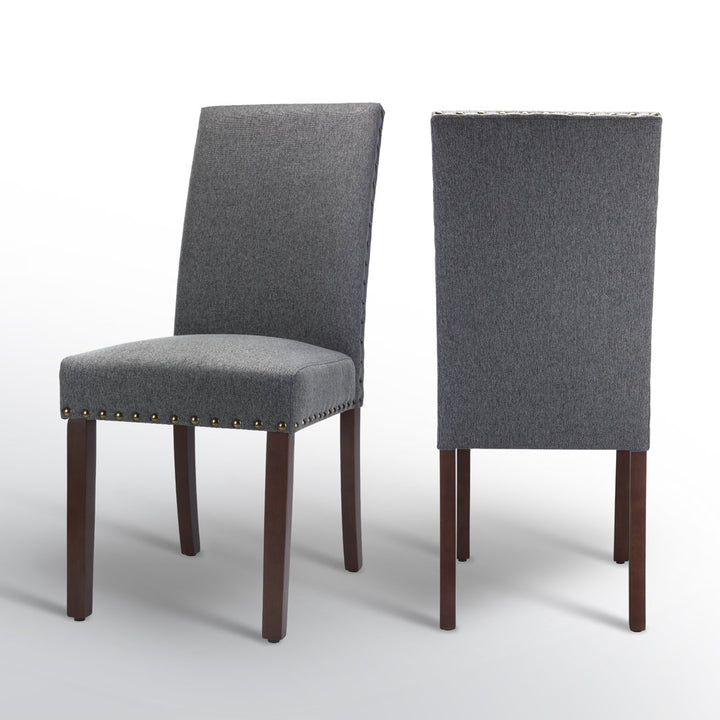 Bontrager Linen Dining Room Parsons Chair (Set of 2) Andover Mills™ Upholstery Color: Gray