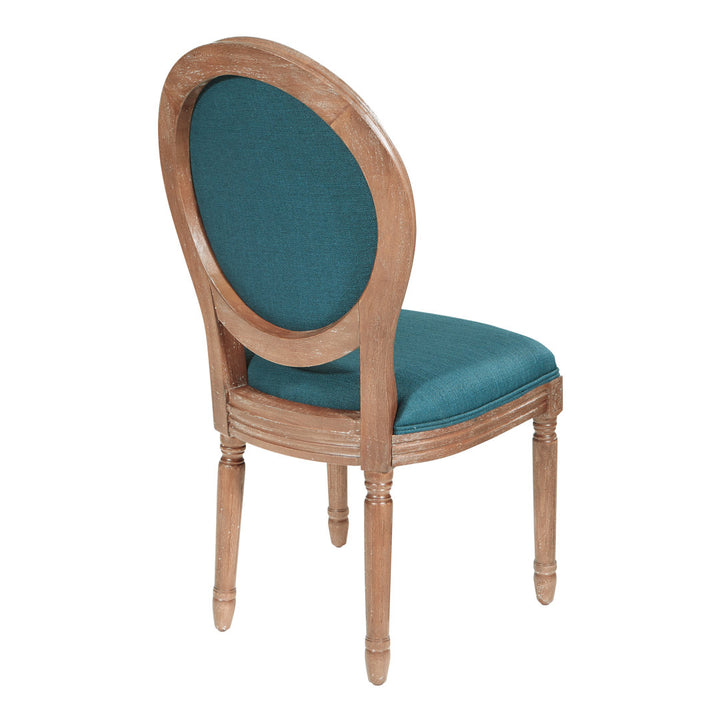 Haleigh King Louis Back Side Chair Ophelia & Co. Upholstery Color: Klein Azure