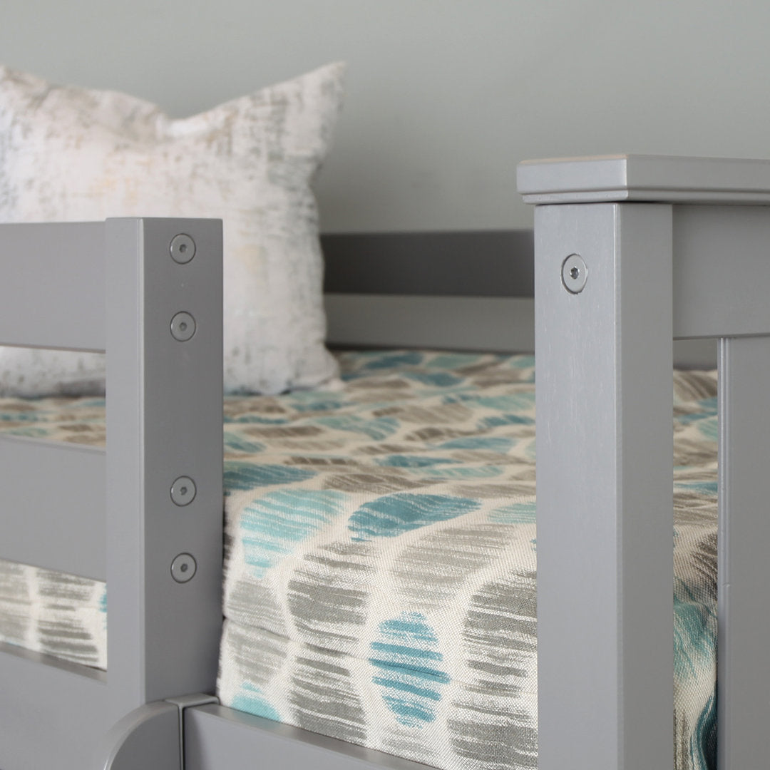 Bolles Solid Wood Standard Bunk Bed with Trundle Harriet Bee Bed Frame Color: Gray Size: Twin over Full