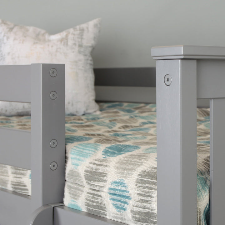 Bolles Solid Wood Standard Bunk Bed with Trundle Harriet Bee Bed Frame Color: Gray Size: Twin over Full