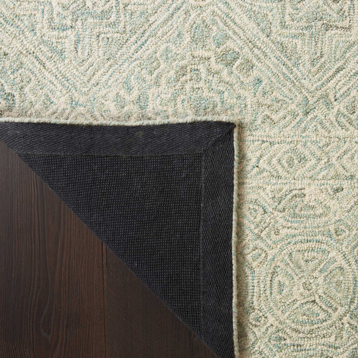 Yeznig Scandinavian Geometric Handmade Wool Ivory/Teal Area Rug Charlton Home® Rug Size: Rectangle 8' x 11'