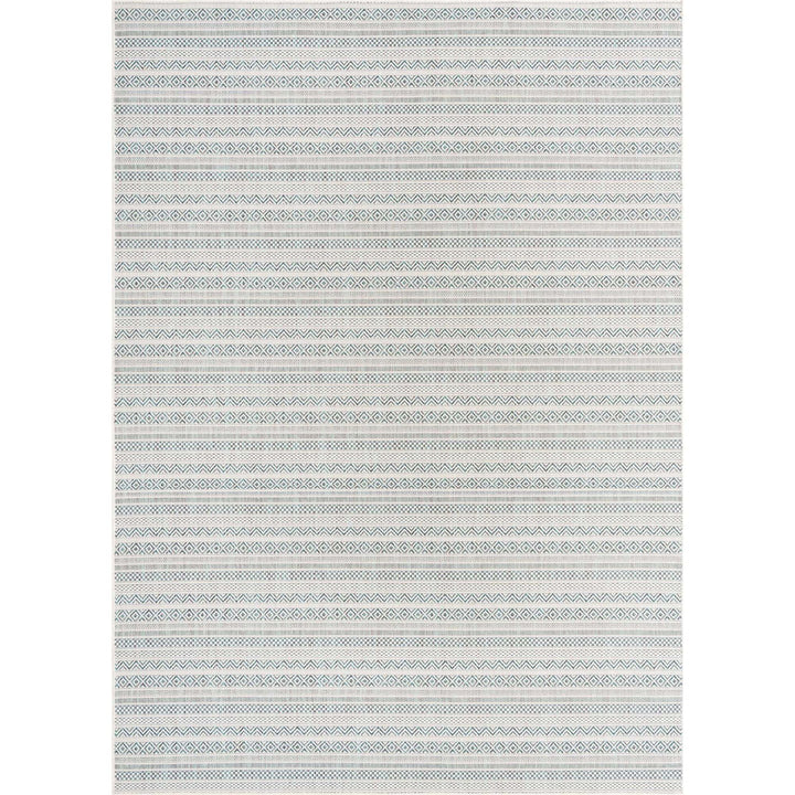 Hewitt Striped Teal Indoor / Outdoor Area Rug Steelside™ Rug Size: Rectangle 7'10" x 11'