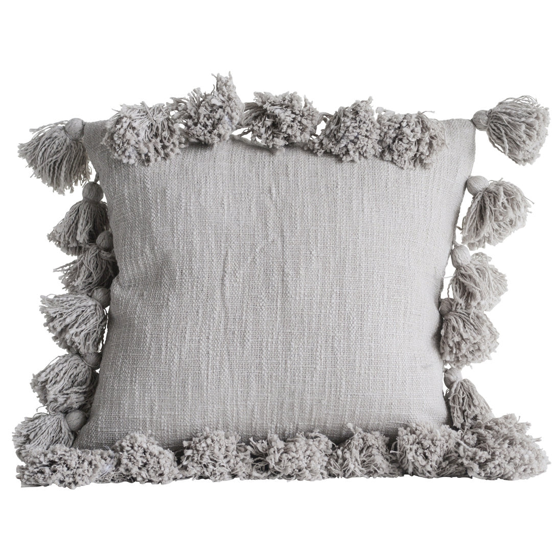 Vivienne Luxurious Square Cotton Pillow Cover and Insert Kelly Clarkson Home Color: Gray