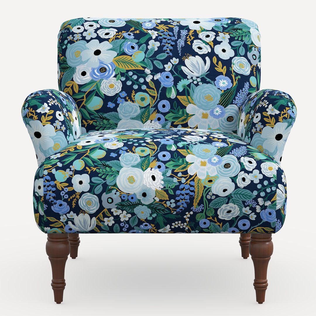 Rifle Paper Co. x Cloth & Company Bristol Armchair Rifle Paper Co. x Cloth & Company Body Fabric: Rpc Garden Party Blue Linen